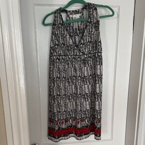 Max Studio Sleeveless Black and Red Patterned Dress, women’s size medium